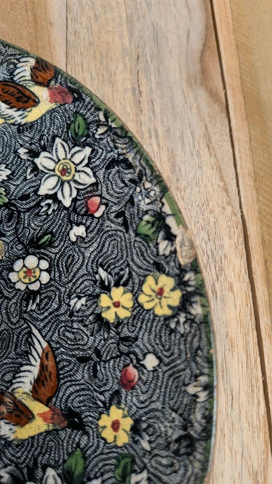 Lote de 2 pratos antigos Delton Ware motivo pássaros e flores – photo 3